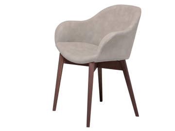 HUG - Upholstered chair with wooden base by Tonin Casa