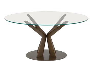 TREE - Round glass table with metal base by Tonin Casa