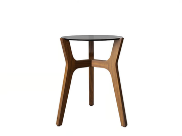 LIBRA - Round wood and glass coffee table by Tonon