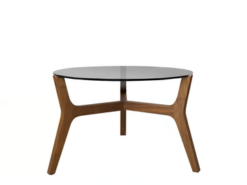 LIBRA - Round wood and glass coffee table by Tonon