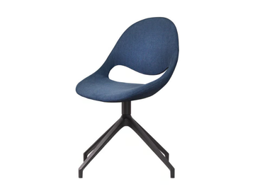 LITTLE MOON UPHOLSTERED - Swivel upholstered trestle-based fabric chair by Tonon