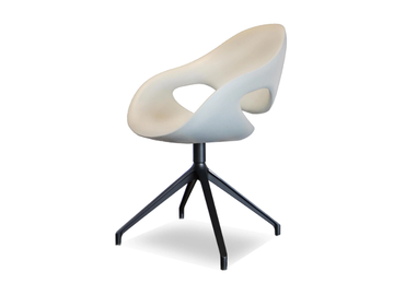 Moon - Integral polyurethane foam chair with conical metal base by Tonon
