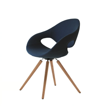 MOON UPHOLSTERED - Upholstered fabric chair with armrests by Tonon