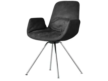 STEP SOFT UPHOLSTERED - Upholstered leather or fabric chair with armrests by Tonon