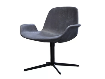 STEP - Swivel upholstered leather easy chair by Tonon
