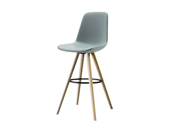 STEP UPHOLSTERED - High upholstered fabric stool with footrest by Tonon