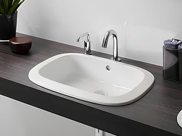 LW763Y - Rectangular inset ceramic washbasin by TOTO