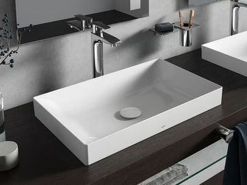 TR L4716RE - Rectangular semi-inset ceramic washbasin by TOTO