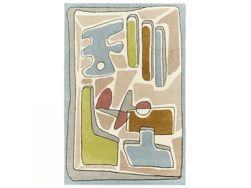 PUZZLE NUAGEUX - Rectangular patterned rug in wool and viscose by Toulemonde Bochart