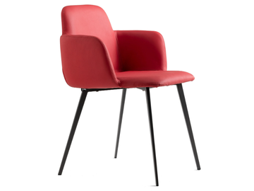 BARDOT MET - Leather chair with armrests by TrabA'