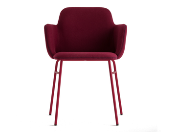 BARDOT MET - Upholstered fabric chair with armrests by TrabA'