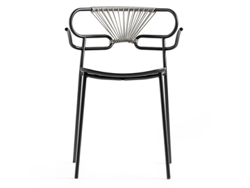 GENOA CROSS - Metal chair with armrests open back by TrabA'