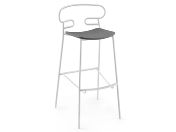 GENOA - Metal and polyurethane stool with footrest by TrabA'