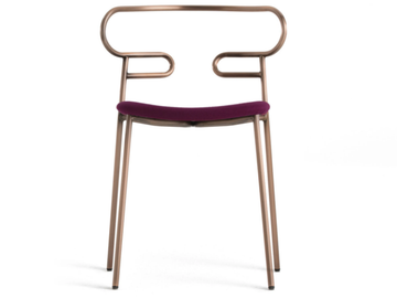 GENOA - Metal chair open back with integrated cushion by TrabA'