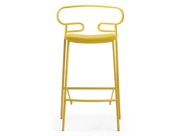 GENOA - Metal stool with footrest with integrated cushion by TrabA'