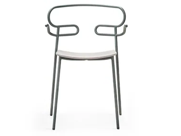 GENOA - Open back beech and metal chair by TrabA'