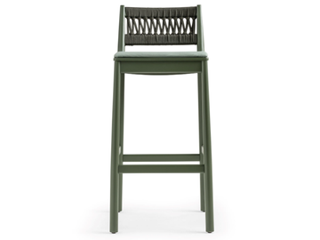 JULIE - Wooden stool with footrest with integrated cushion by TrabA'