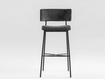 MARLEN - Fabric stool with footrest with back by TrabA'