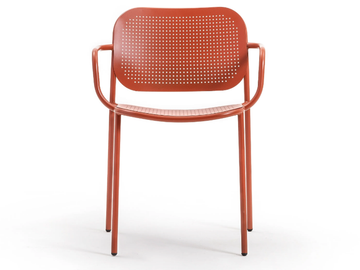 METIS DOT - Stackable metal chair with armrests by TrabA'
