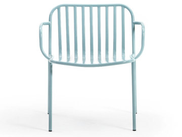 METIS LINE - Metal easy chair with armrests by TrabA'