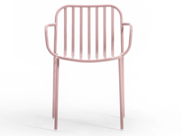 METIS LINE - Stackable metal chair with armrests by TrabA'