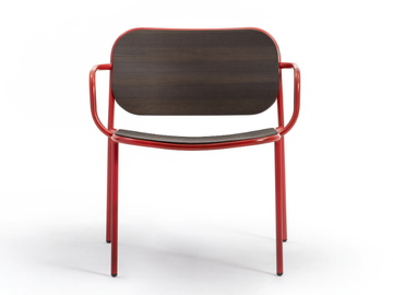 METIS WOOD - Stackable wooden easy chair with armrests by TrabA'