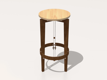LEGGERO - High Corten™ stool with footrest by TrackDesign