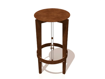 LEGGERO - High Corten™ stool with footrest by TrackDesign