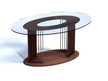 OVOV - Oval glass and steel living room table by TrackDesign