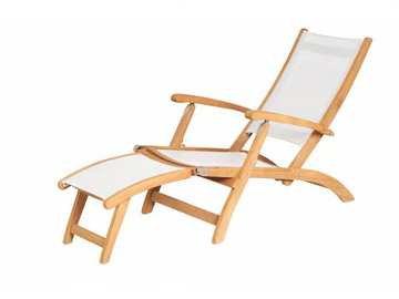 KATE - Teak deck chair with footrest by Traditional Teak