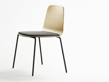 BISELL METAL - Wooden chair with integrated cushion by TREKU