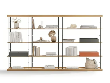 BOST 25 - Open divider steel and wood bookcase by TREKU