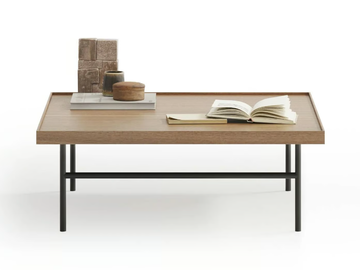KUTXA - Square wooden and metal coffee table by TREKU