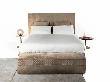ALICE - Fabric double bed with upholstered headboard by Tremolada