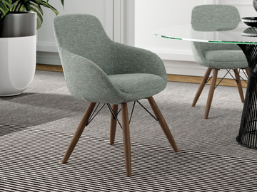 AMBER - Upholstered fabric easy chair with armrests by Tremolada