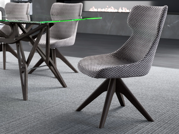 CAMILA - Upholstered trestle-based fabric chair by Tremolada