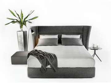 DAVID - Fabric double bed with upholstered headboard by Tremolada