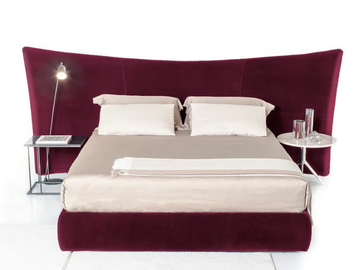 JANIS - Velvet double bed with high headboard by Tremolada