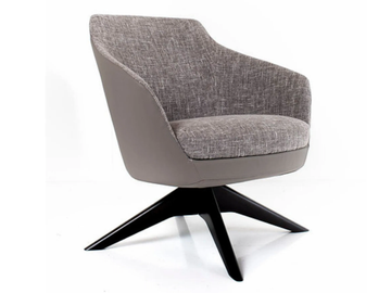 KATY - Trestle-based fabric easy chair with armrests by Tremolada