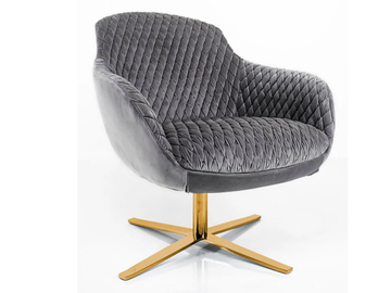 MILEY - Swivel armchair with armrests with 4-spoke base by Tremolada