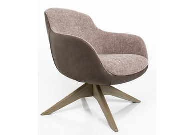 MILEY - Swivel trestle-based armchair with armrests by Tremolada
