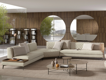 THEA - Corner sectional modular velvet sofa by Tremolada
