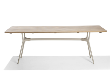 BRANCH - Rectangular aluminium and wood garden table by TRIBÙ