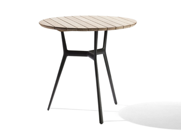 BRANCH - Round aluminium and wood garden table by TRIBÙ