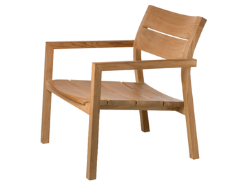 KOS - Garden teak lounge chair with armrests by TRIBÙ