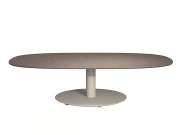 T-TABLE - Oval low ceramic garden side table by TRIBÙ