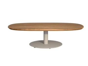 T-TABLE - Oval low teak garden side table by TRIBÙ