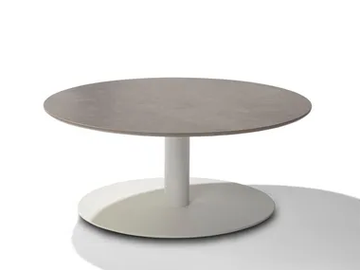 T-TABLE - Round low ceramic garden side table by TRIBÙ