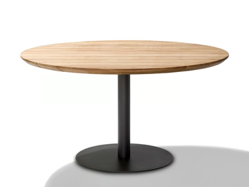 T-TABLE - Round teak garden table by TRIBÙ
