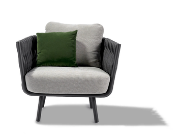 TOSCA - Fabric lounge chair with armrests by TRIBÙ